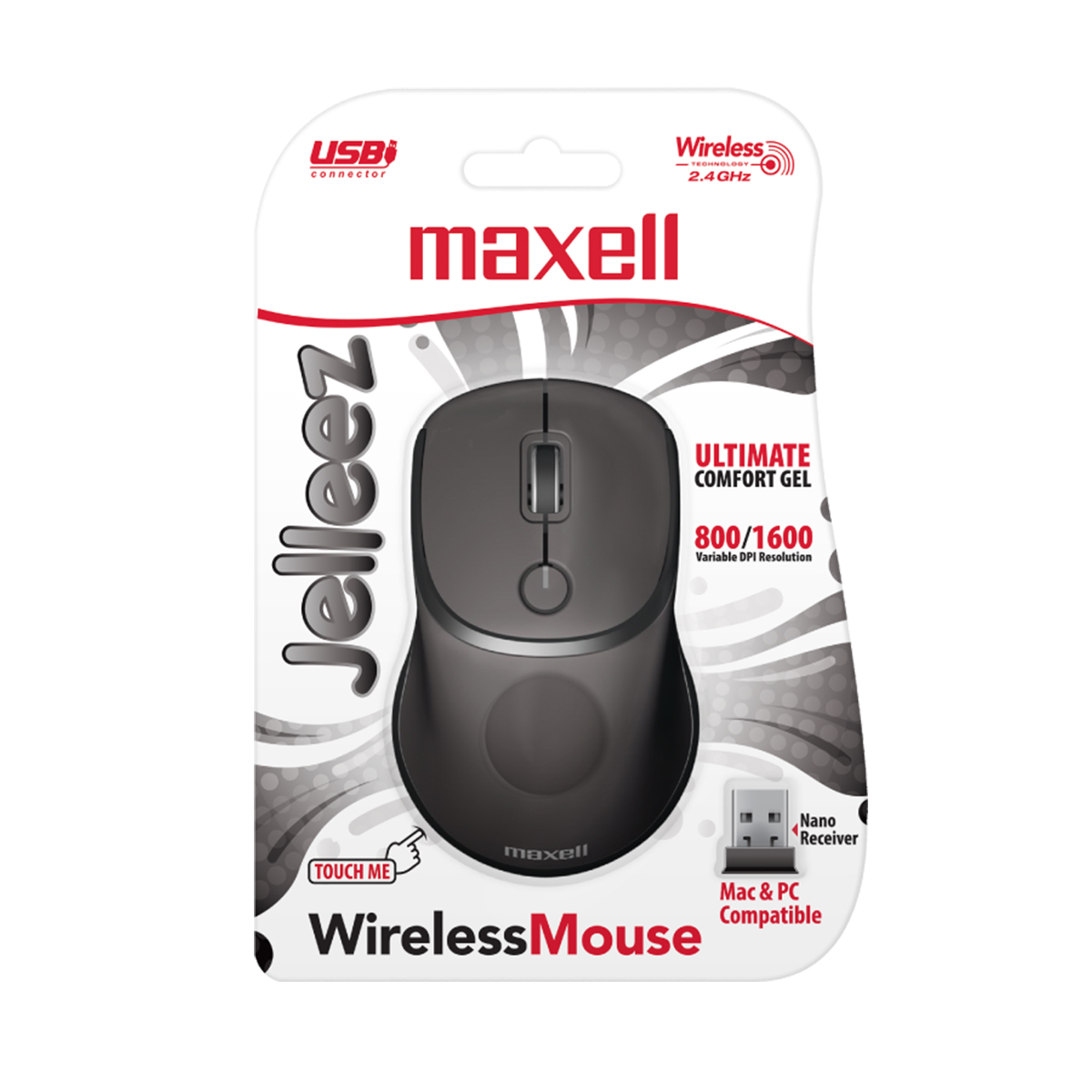 Maxell Wireless Mouse Gel MOWR-GEL Black