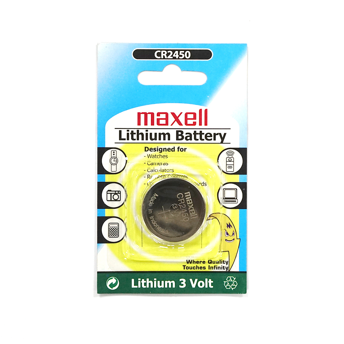Maxell CR2450 Lithium Battery 3V Coin Cell