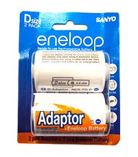 sanyo aa eneloop rechargeable battery d size adaptor